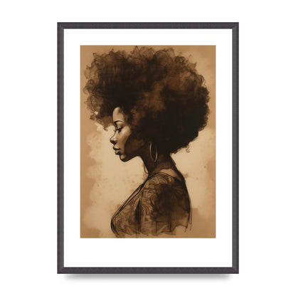 Bold Afro Beauty in Black and White