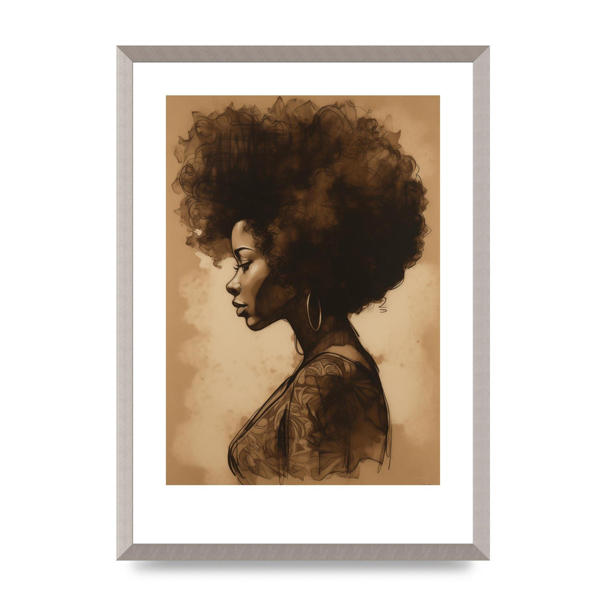 Bold Afro Beauty in Black and White