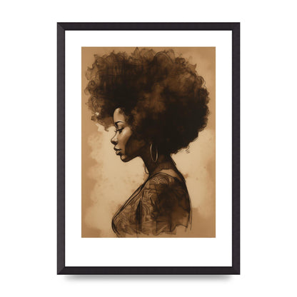 Bold Afro Beauty in Black and White
