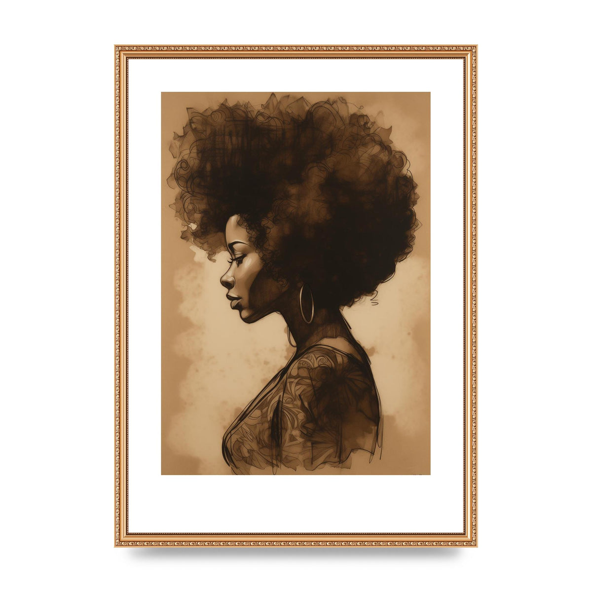 Bold Afro Beauty in Black and White