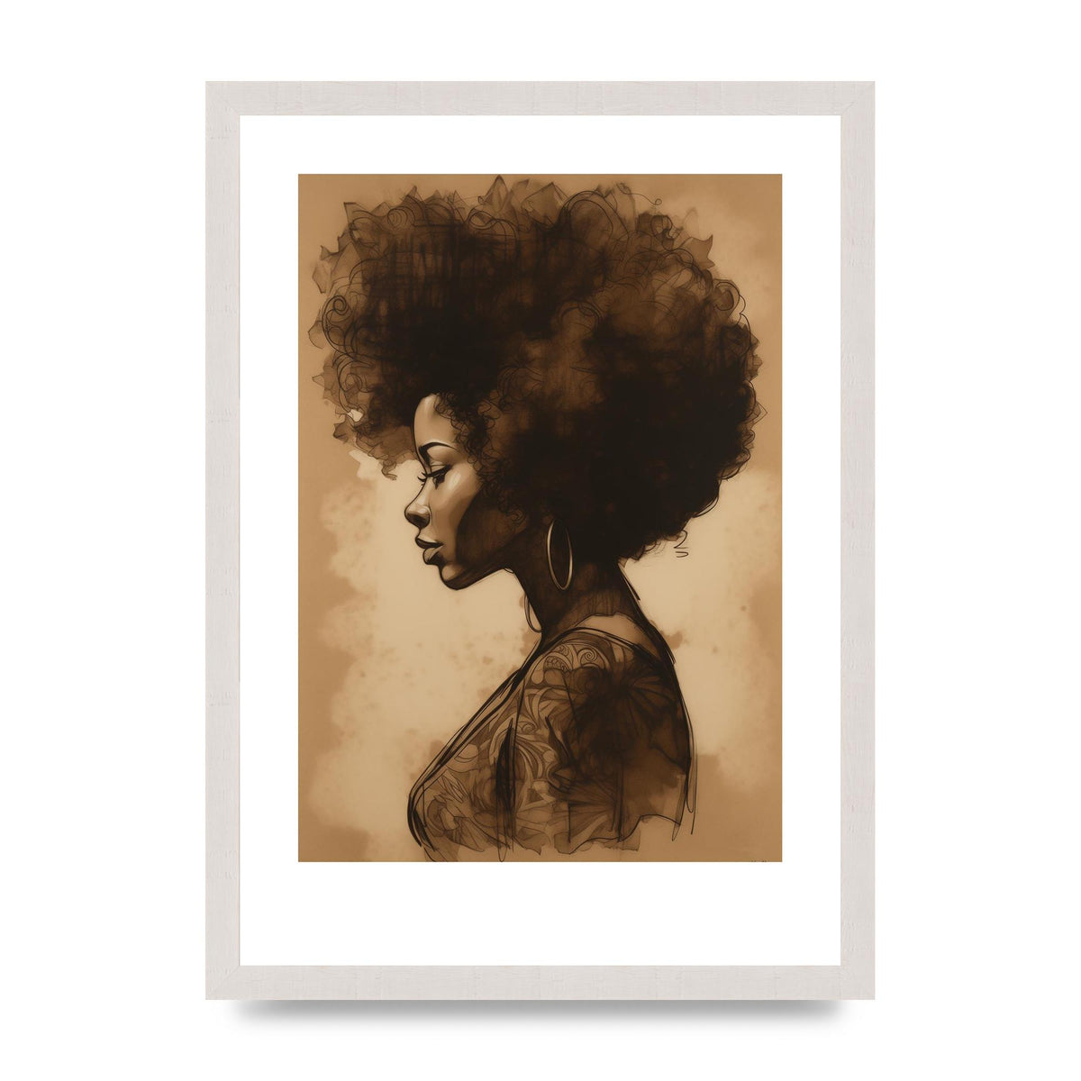 Bold Afro Beauty in Black and White