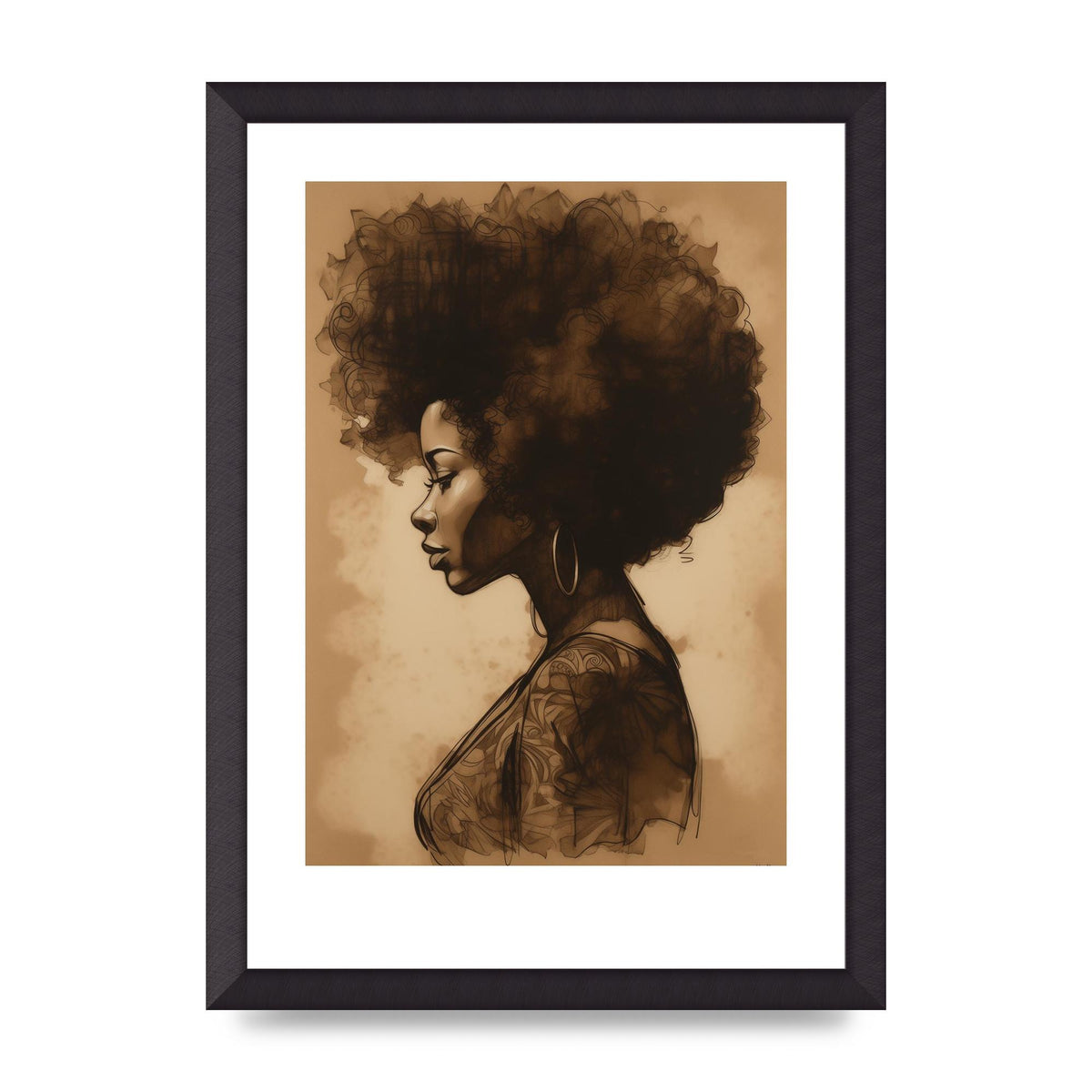 Bold Afro Beauty in Black and White