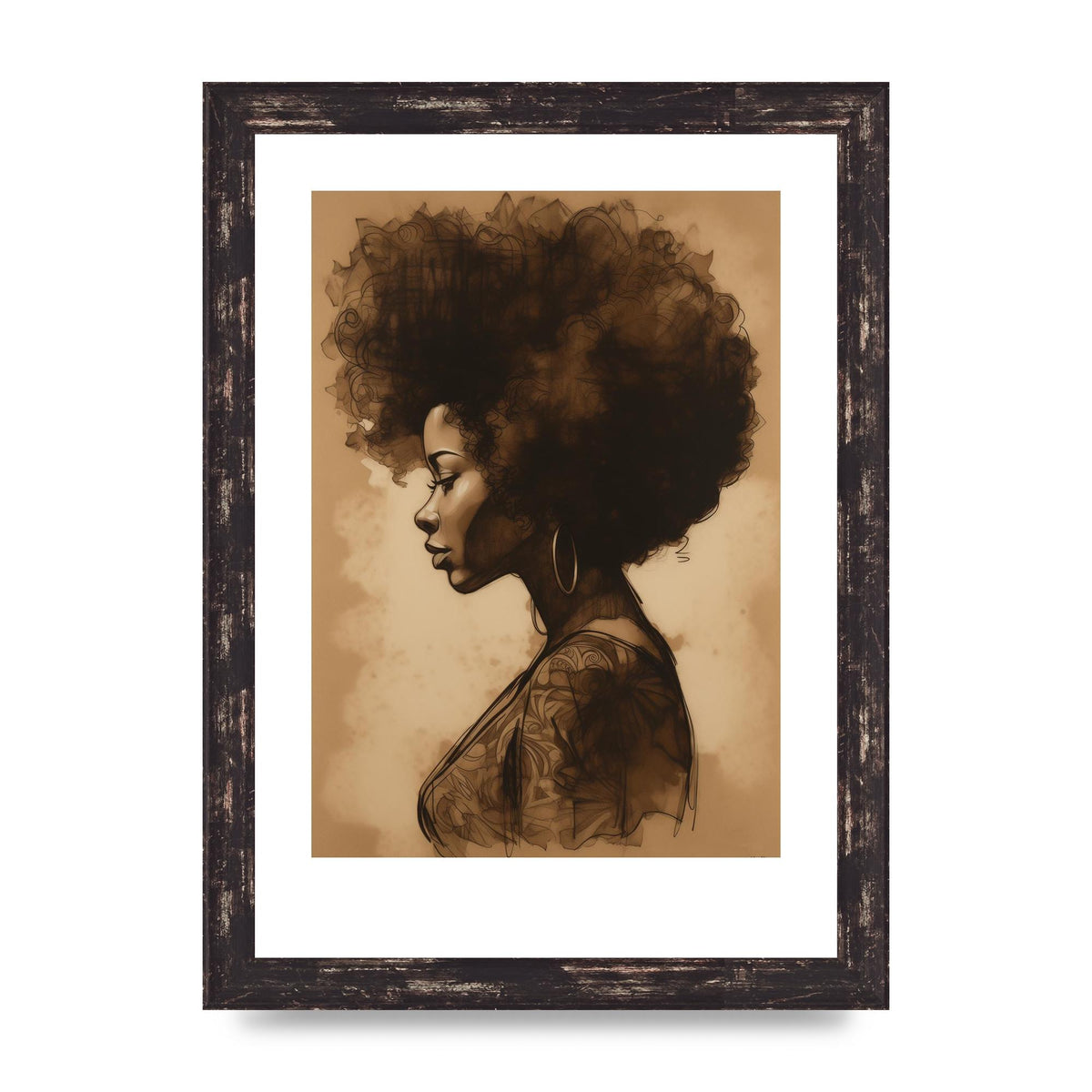 Bold Afro Beauty in Black and White