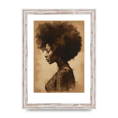 Bold Afro Beauty in Black and White