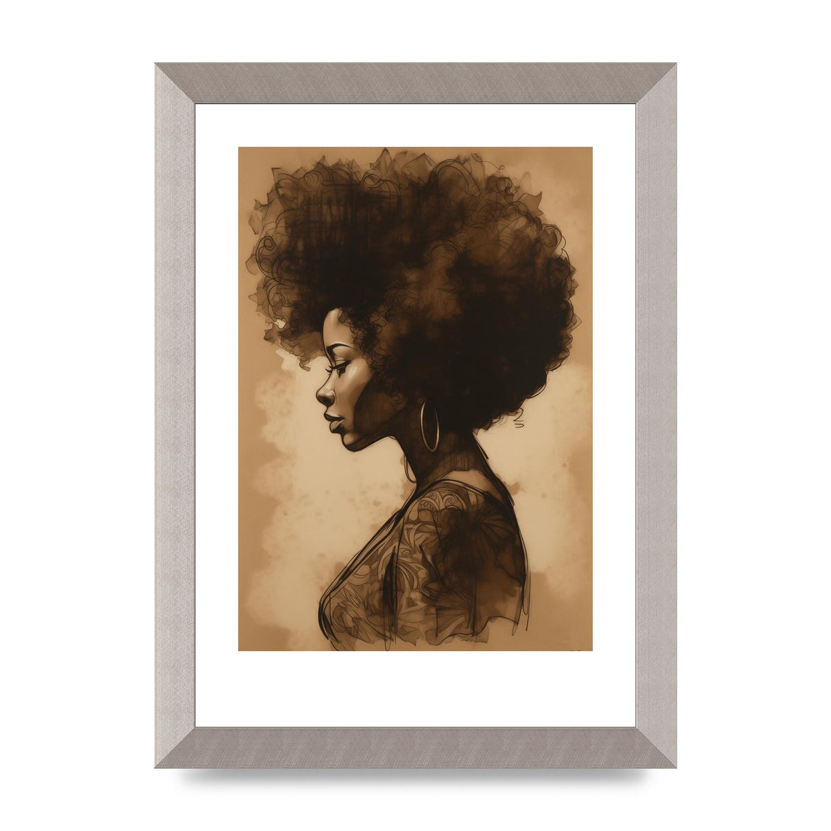Bold Afro Beauty in Black and White