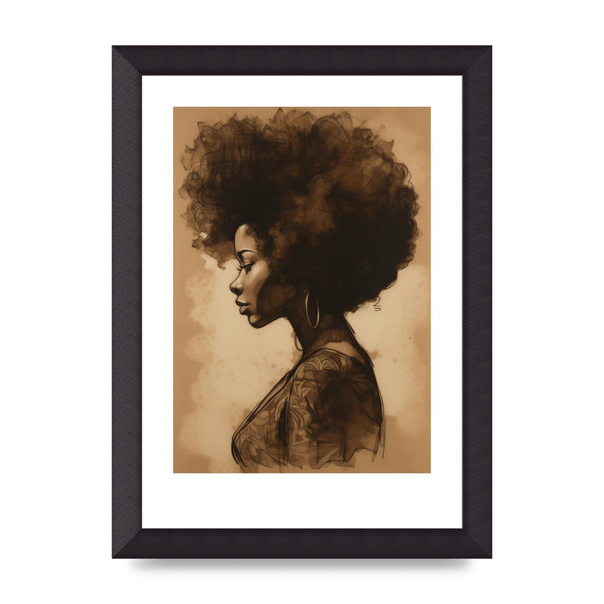 Bold Afro Beauty in Black and White