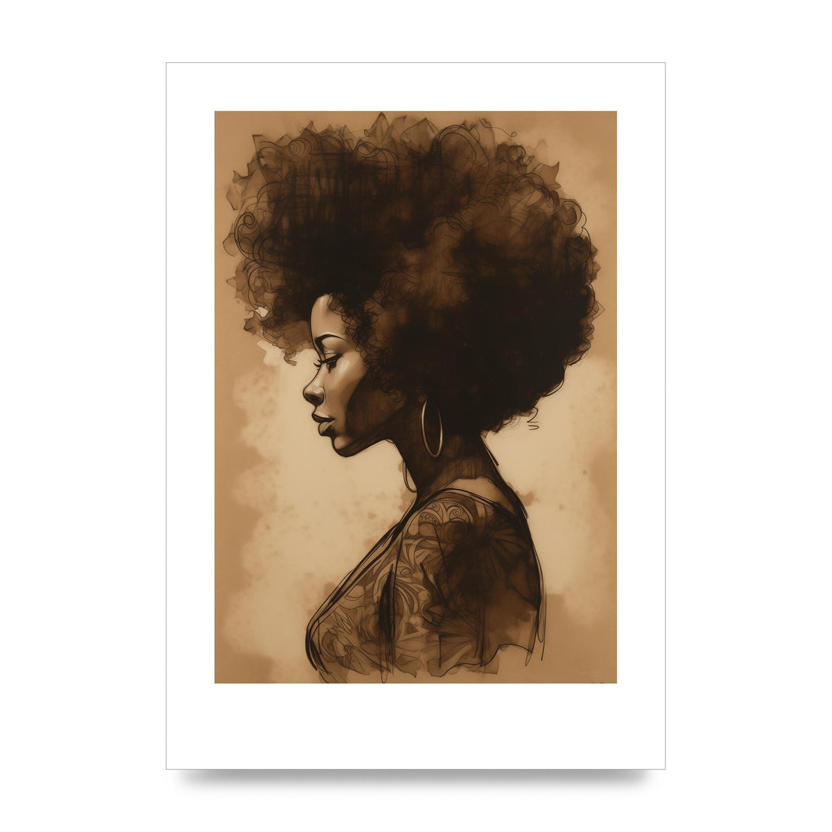 Bold Afro Beauty in Black and White