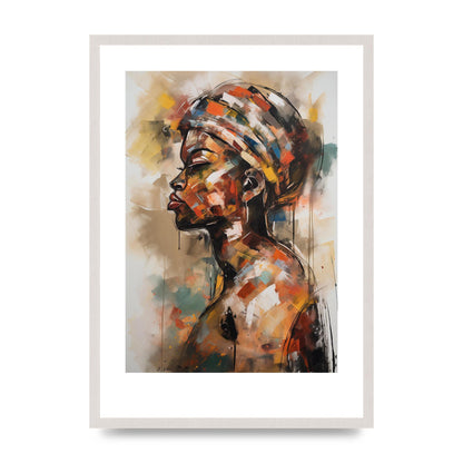 African Womans Figure in Bold Abstraction