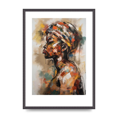 African Womans Figure in Bold Abstraction