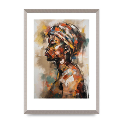 African Womans Figure in Bold Abstraction