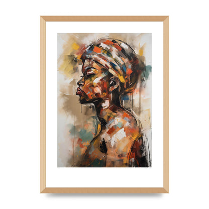 African Womans Figure in Bold Abstraction