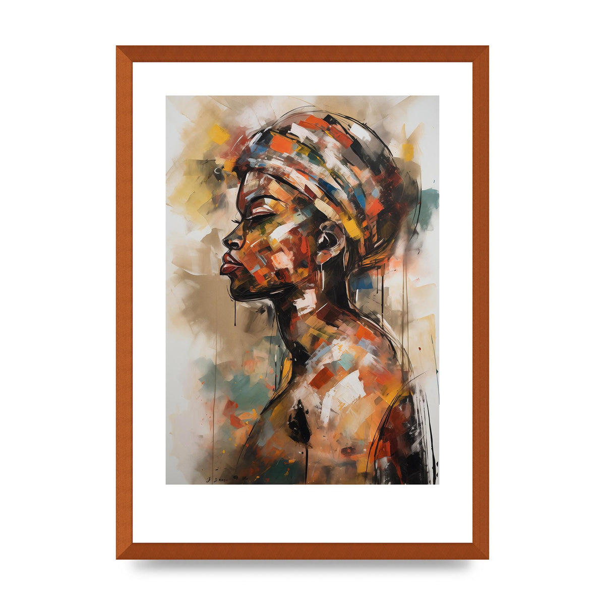 African Womans Figure in Bold Abstraction