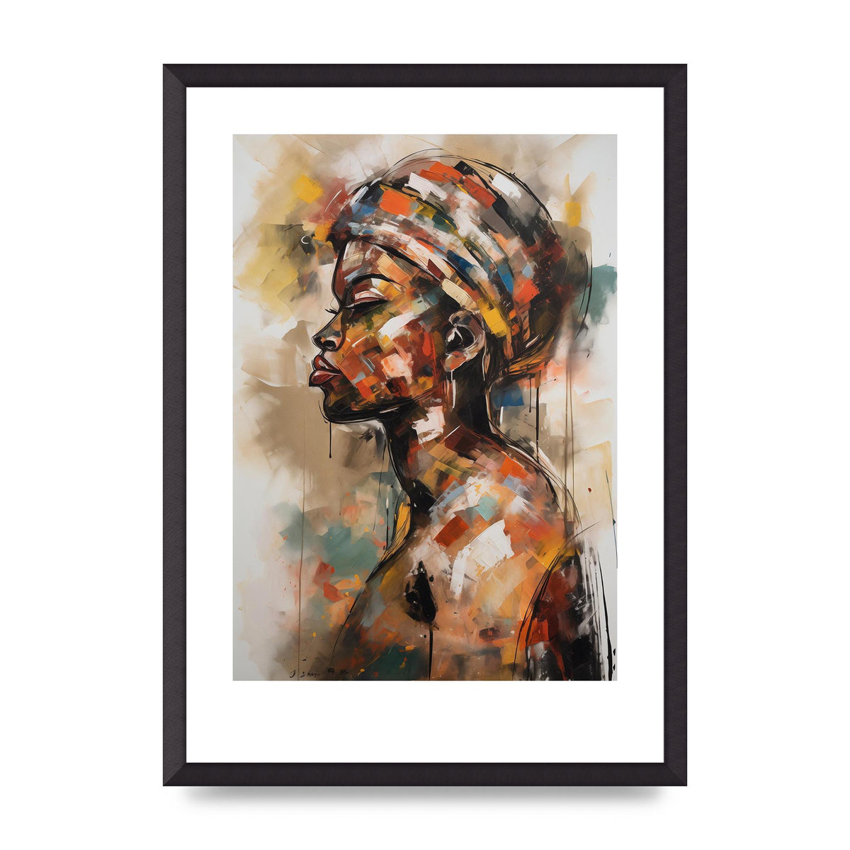 African Womans Figure in Bold Abstraction