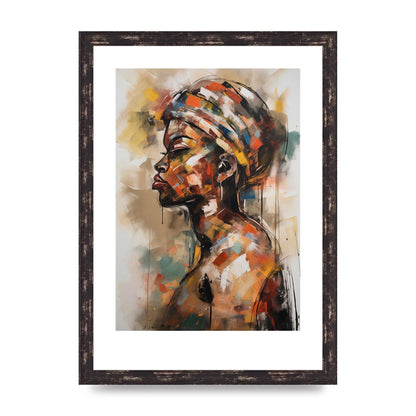 African Womans Figure in Bold Abstraction