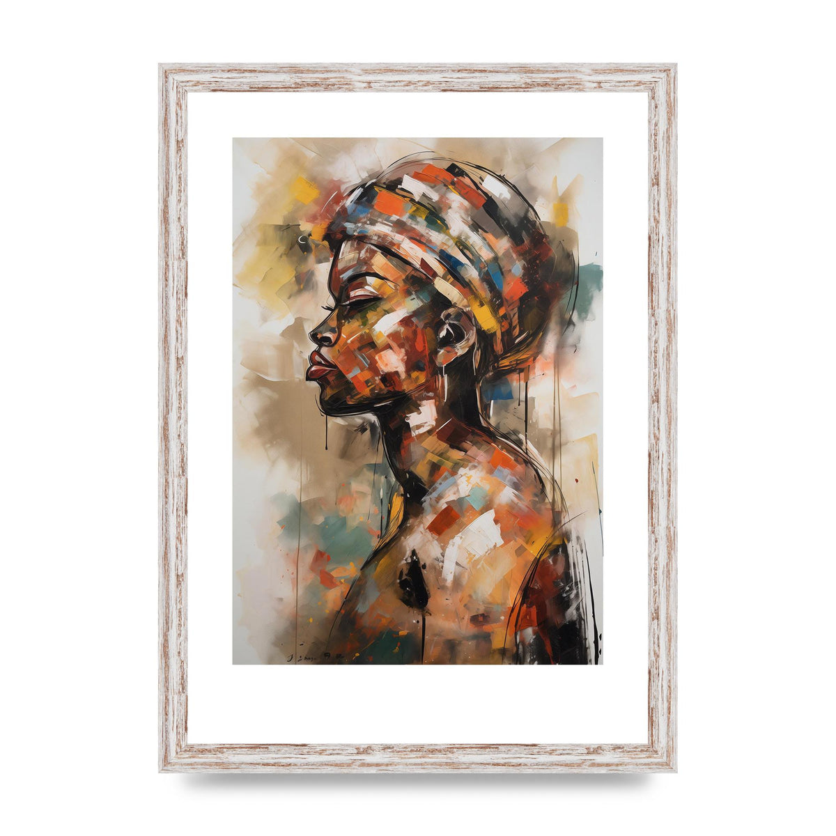 African Womans Figure in Bold Abstraction
