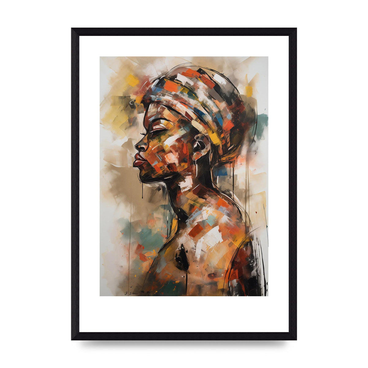 African Womans Figure in Bold Abstraction