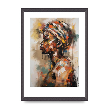 African Womans Figure in Bold Abstraction