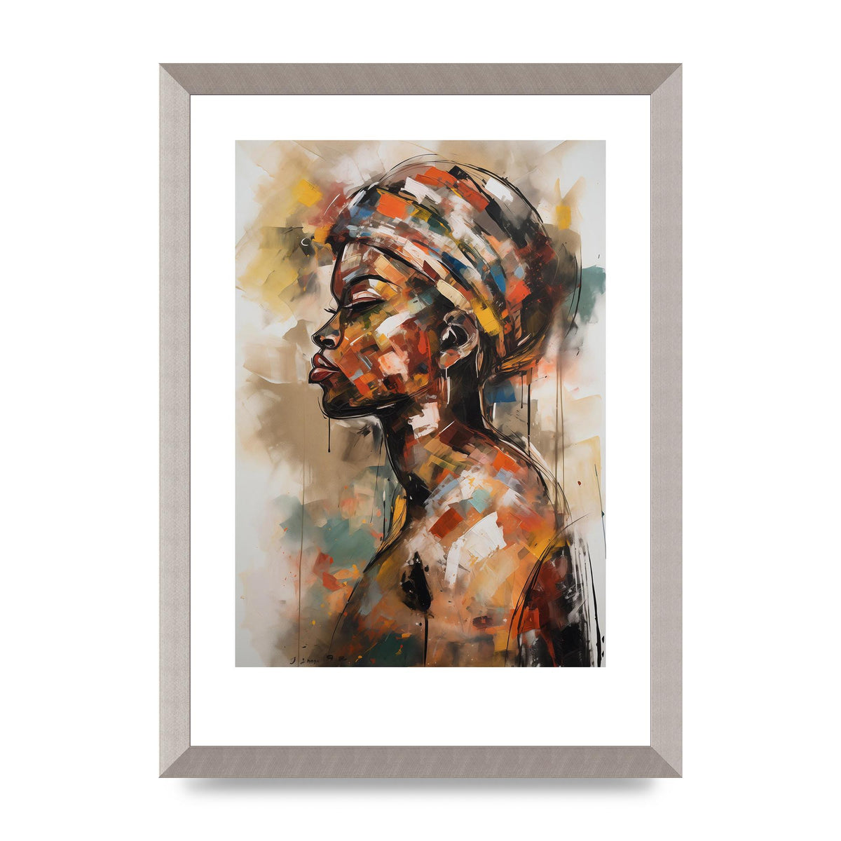 African Womans Figure in Bold Abstraction