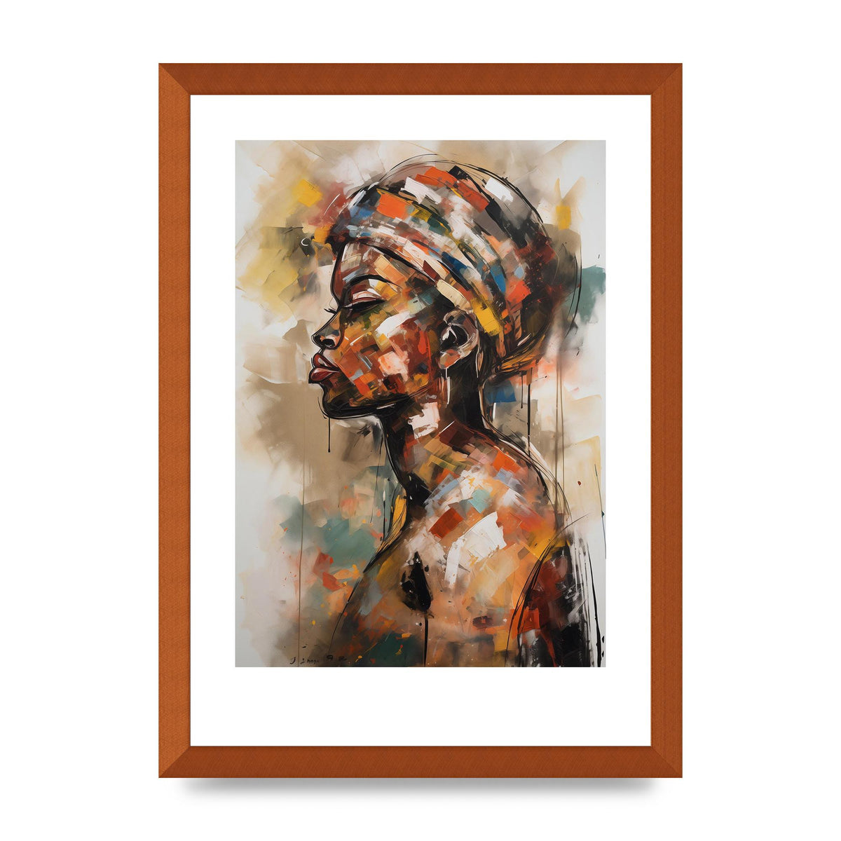 African Womans Figure in Bold Abstraction