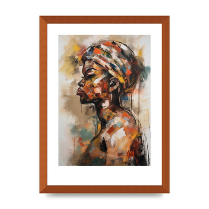 African Womans Figure in Bold Abstraction