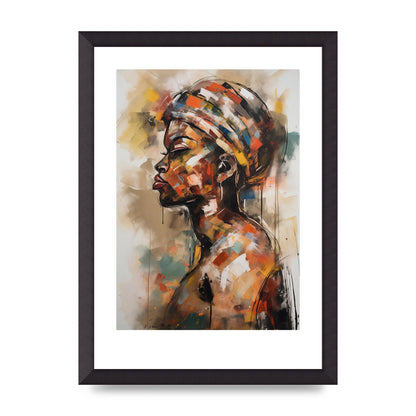 African Womans Figure in Bold Abstraction
