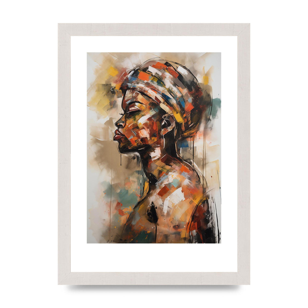 African Womans Figure in Bold Abstraction
