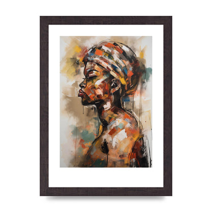African Womans Figure in Bold Abstraction