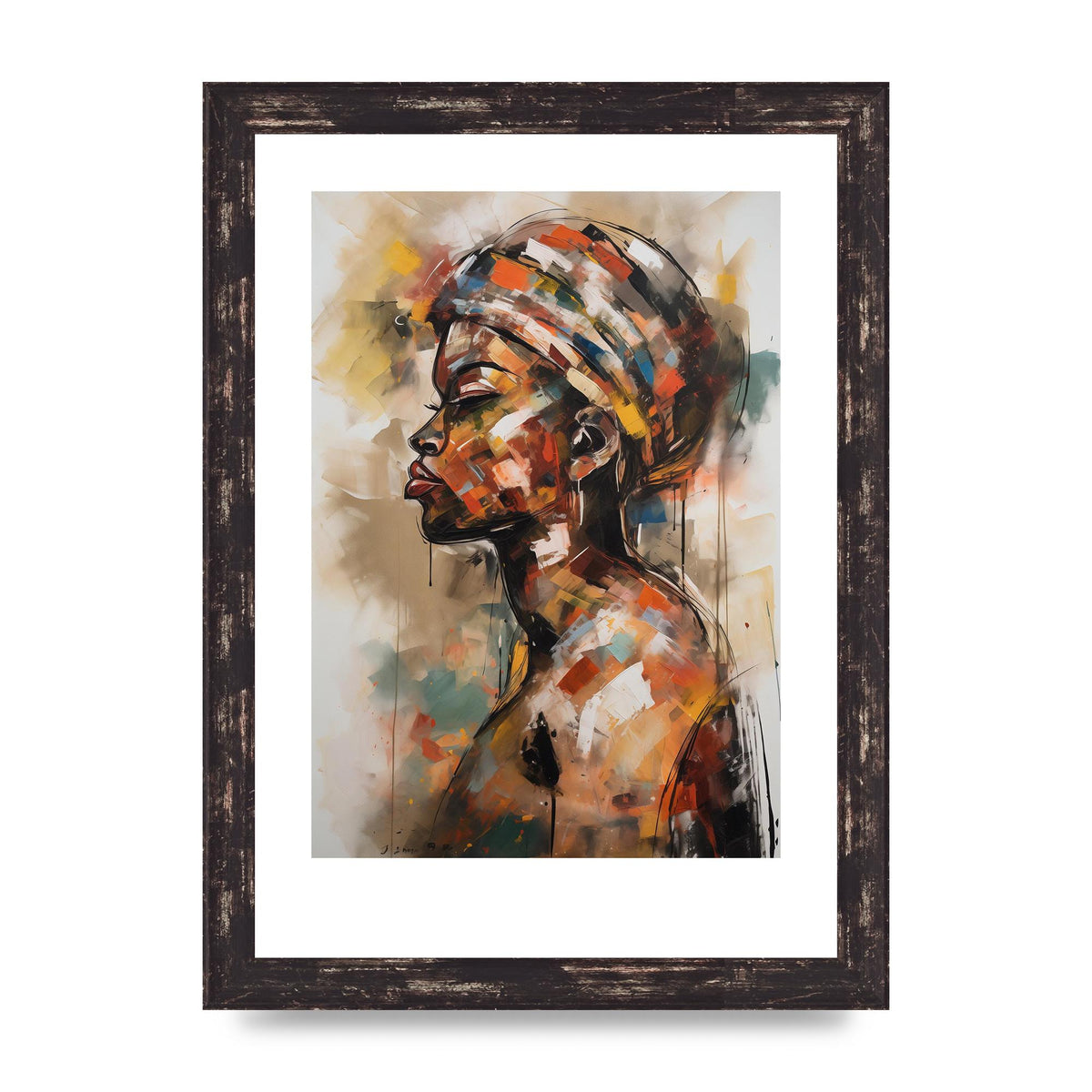 African Womans Figure in Bold Abstraction