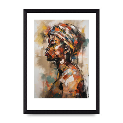 African Womans Figure in Bold Abstraction