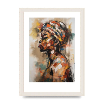 African Womans Figure in Bold Abstraction