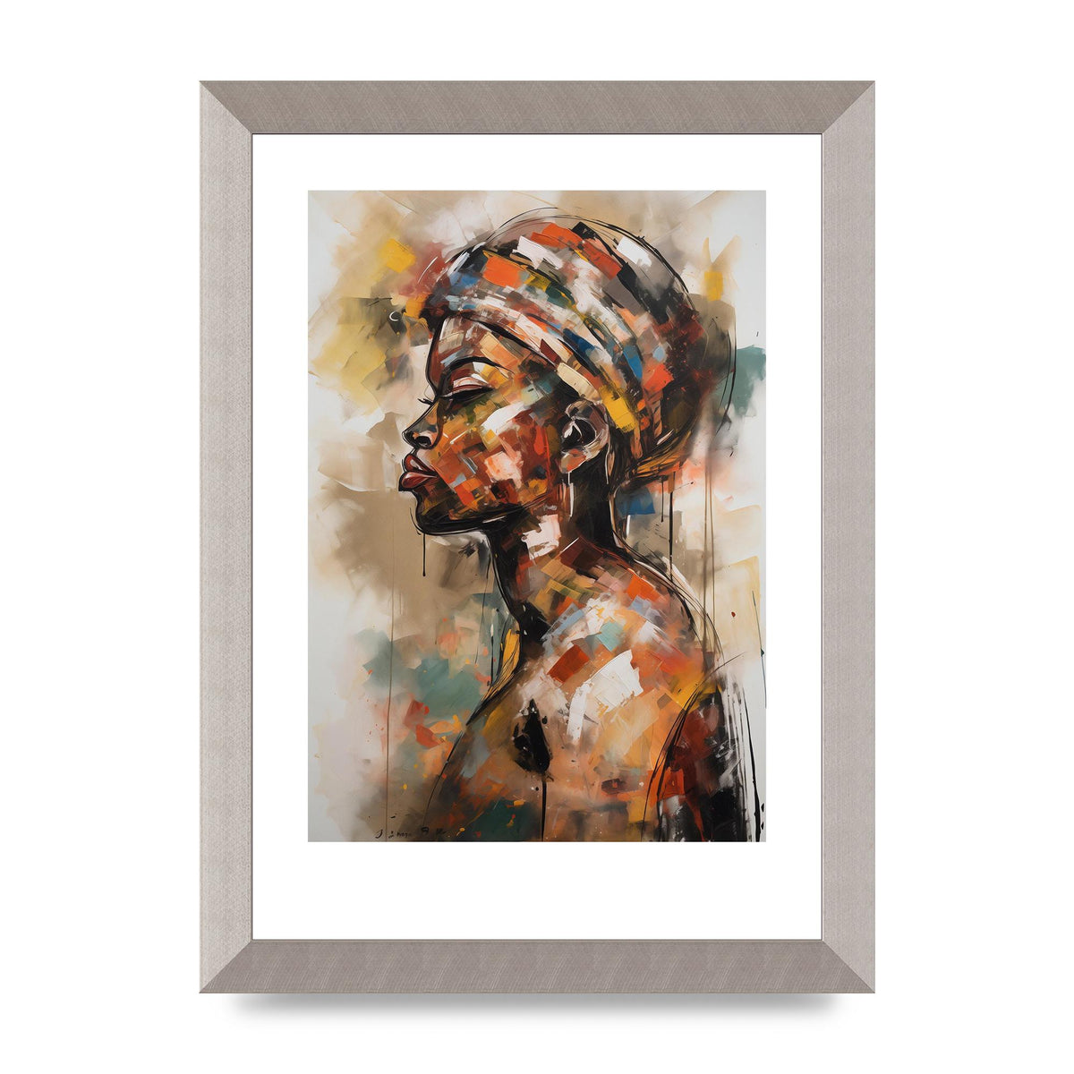 African Womans Figure in Bold Abstraction