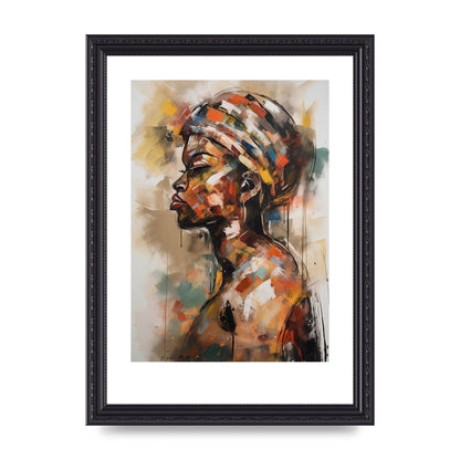 African Womans Figure in Bold Abstraction