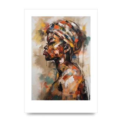 African Womans Figure in Bold Abstraction