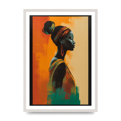 African Womans Graceful Lines on Canvas