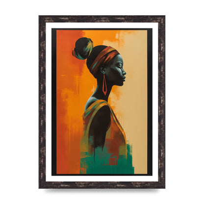 African Womans Graceful Lines on Canvas