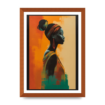 African Womans Graceful Lines on Canvas