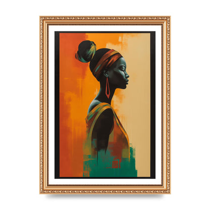 African Womans Graceful Lines on Canvas