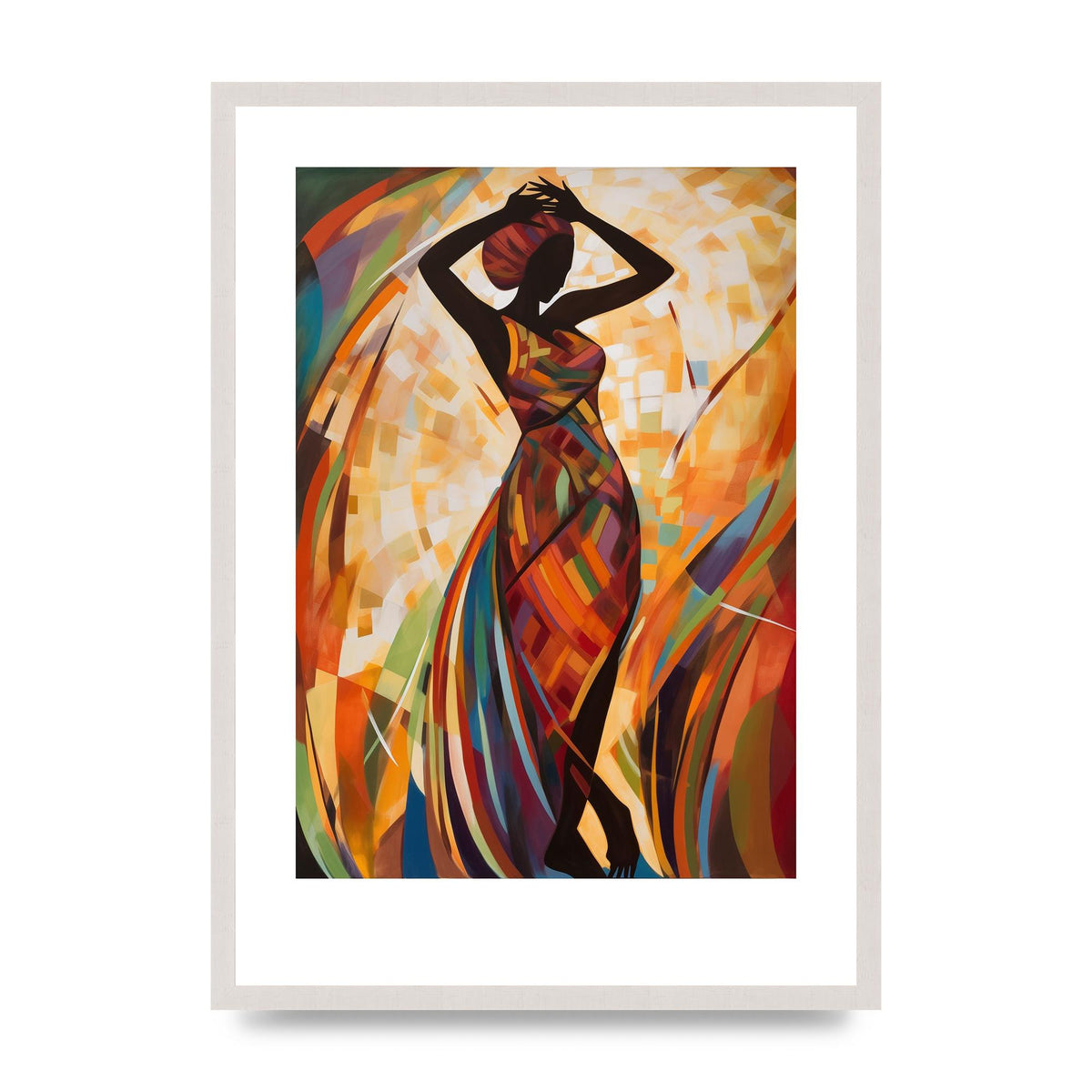 Abstract African Woman in Warm Tones