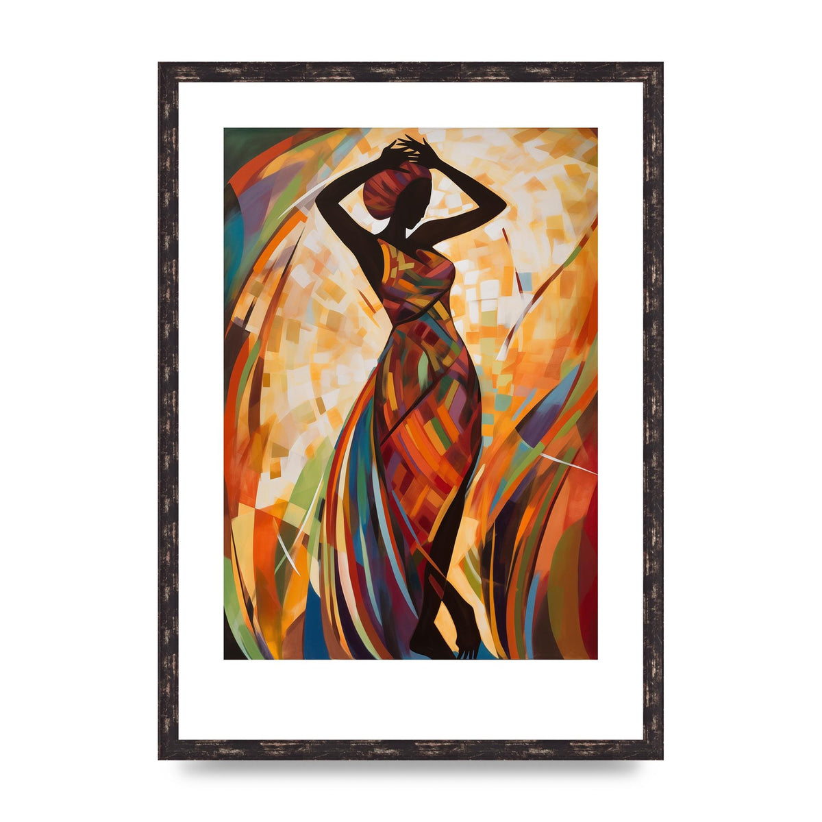 Abstract African Woman in Warm Tones