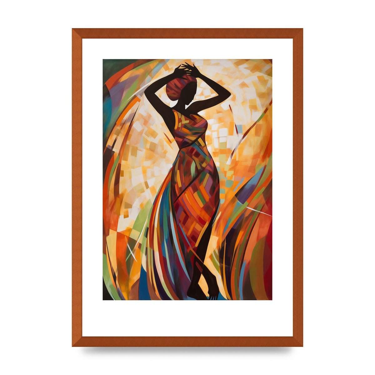 Abstract African Woman in Warm Tones