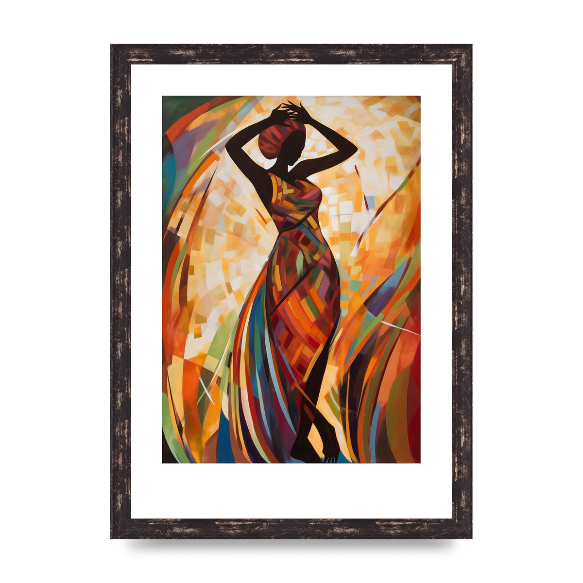 Abstract African Woman in Warm Tones