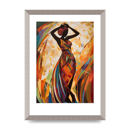 Abstract African Woman in Warm Tones