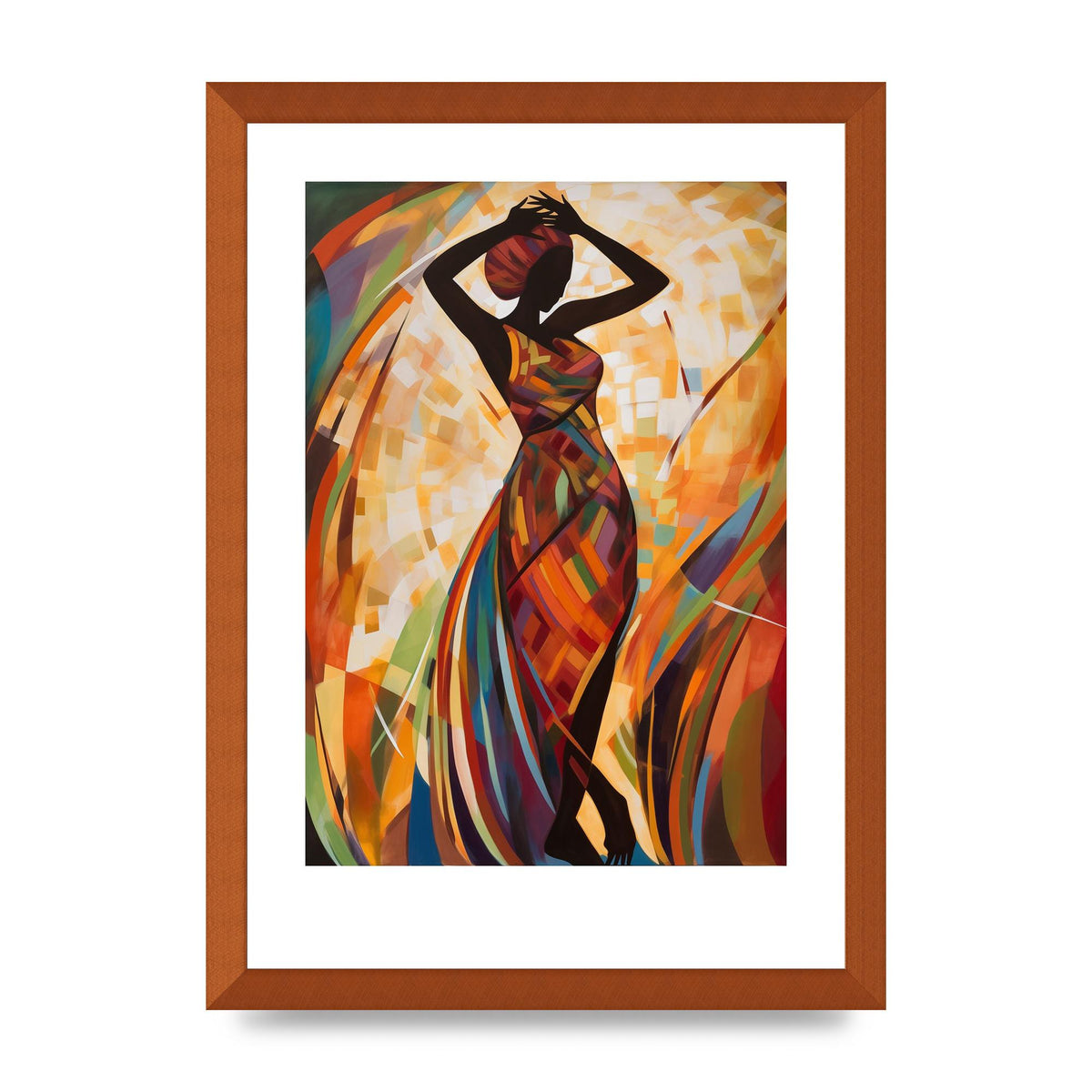 Abstract African Woman in Warm Tones