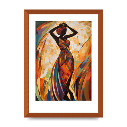 Abstract African Woman in Warm Tones