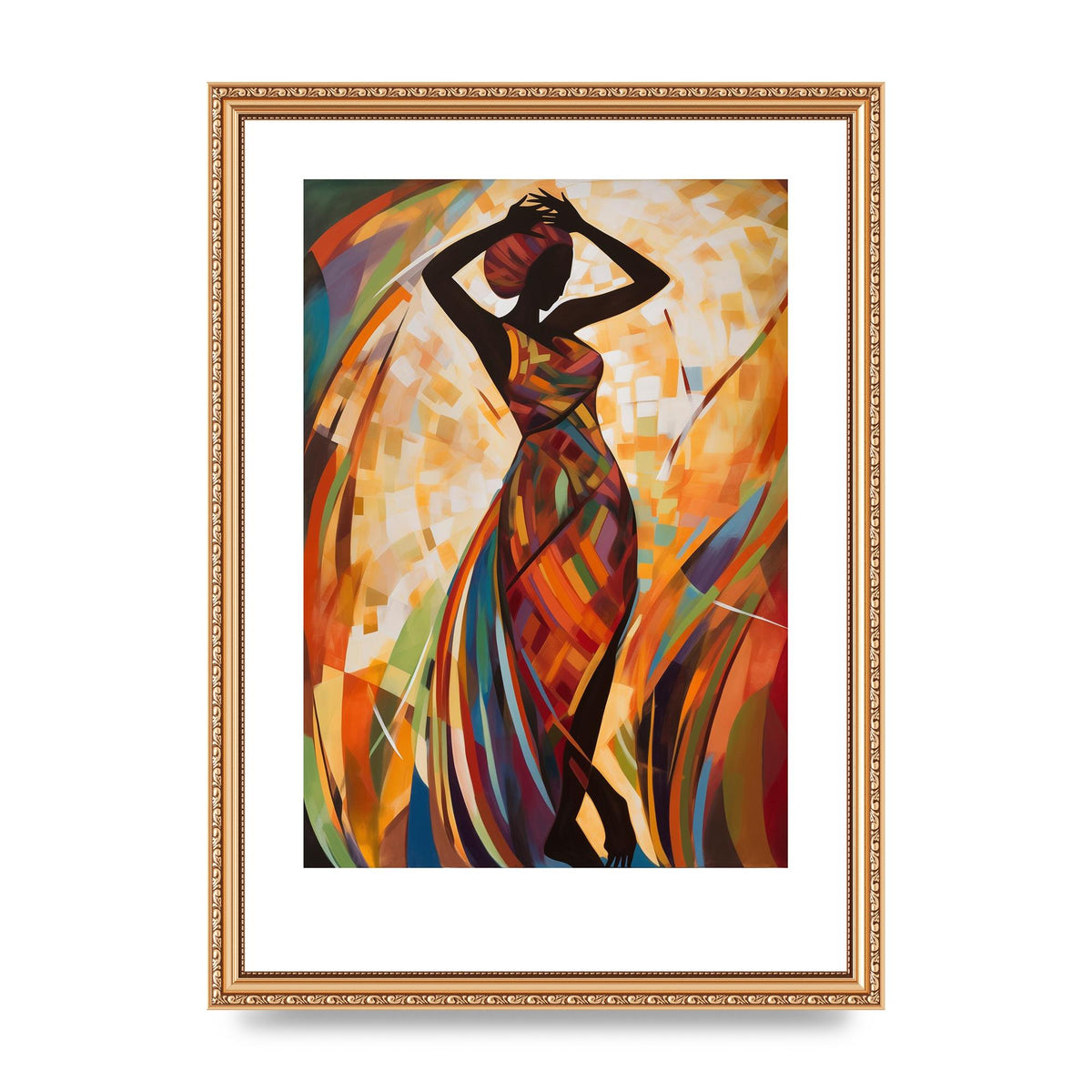 Abstract African Woman in Warm Tones