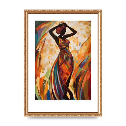 Abstract African Woman in Warm Tones
