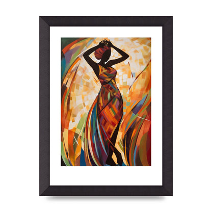 Abstract African Woman in Warm Tones