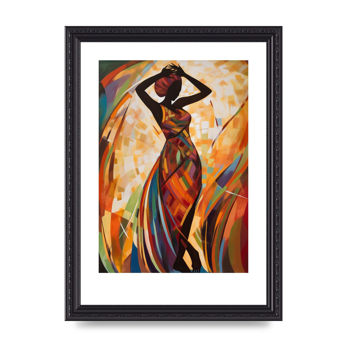 Abstract African Woman in Warm Tones