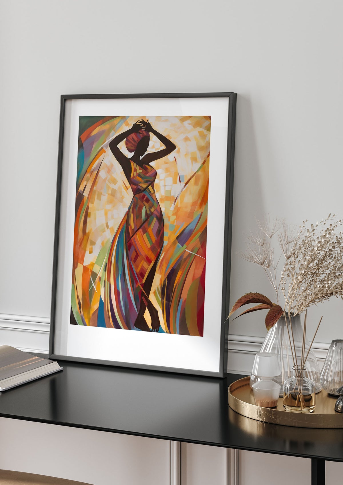 Abstract African Woman in Warm Tones