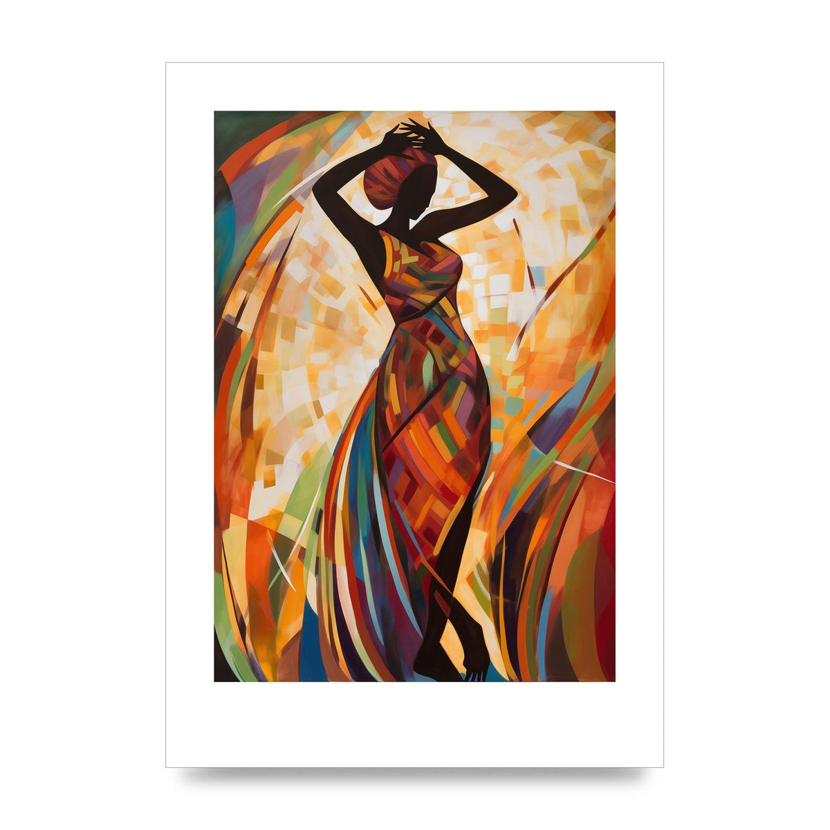 Abstract African Woman in Warm Tones